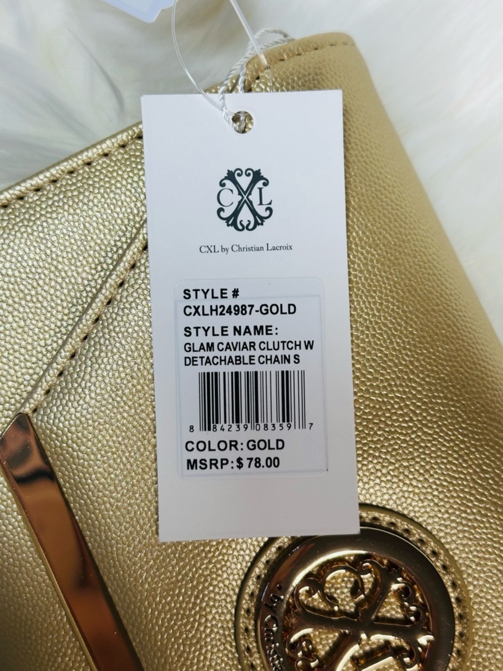 CXL by Christian Lacroix Glam Caviar Clutch in gold - Picture 7 of 7